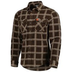 Cleveland Browns Antigua Industry Flannel Button-Up Shirt Jacket Brown - NFL