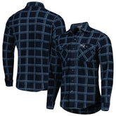 New England Patriots Antigua Industry Flannel Button-Up Shirt Jacket Navy - NFL
