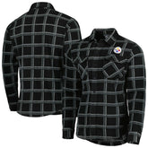 Pittsburgh Steelers Antigua Industry Flannel Button-Up Shirt Jacket Black - NFL