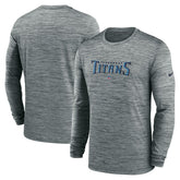 Tennessee Titans Sideline Team Velocity Performance Long Sleeve T-Shirt Heather Gray - Nike
