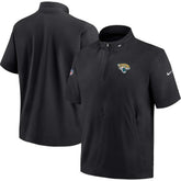 Jacksonville Jaguars Sideline Coach Short Sleeve Hoodie Quarter-Zip Jacket - Black - Nike