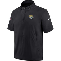 Jacksonville Jaguars Sideline Coach Short Sleeve Hoodie Quarter-Zip Jacket - Black - Nike