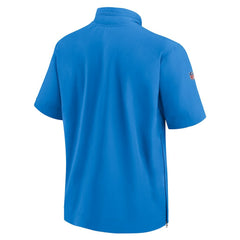 Los Angeles Chargers Sideline Coach Short Sleeve Hoodie Quarter-Zip Jacket - Powder Blue - Nike