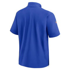 Los Angeles Rams Sideline Coach Short Sleeve Hoodie Quarter-Zip Jacket - Royal - Nike