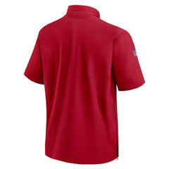 San Francisco 49ers Sideline Coach Short Sleeve Hoodie Quarter-Zip Jacket - Scarlet - Nike