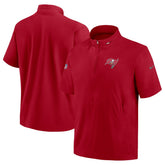 Tampa Bay Buccaneers Sideline Coach Short Sleeve Hoodie Quarter-Zip Jacket - Red - Nike