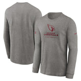 Arizona Cardinals Sideline Performance Long Sleeve T-Shirt Heather Gray - Nike