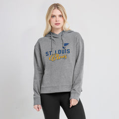 St. Louis Blues - Fanatics Women's Script Favorite Pullover Hoodie Heather Gray