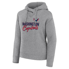 Washington Capitals Fanatics Women's Script Favorite Pullover Hoodie Heather Gray