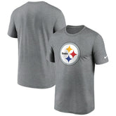 Pittsburgh Steelers Primetime Legend Logo Performance T-Shirt Heather Charcoal - Nike
