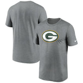 Green Bay Packers Primetime Legend Logo Performance T-Shirt Heather Charcoal - Nike