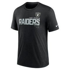 Las Vegas Raiders Team Tri-Blend T-Shirt Heather Black - Nike