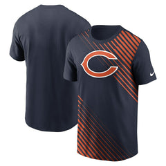 Chicago Bears Yard Line Fashion Asbury T-Shirt Navy - Nike