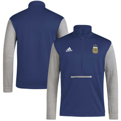 Adidas Argentina National Team Crest Long Sleeve Half-Zip Top - Navy