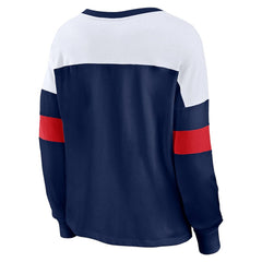Boston Red Sox Fanatics Women's Even Match Lace-Up Long Sleeve V-Neck T-Shirt Sale