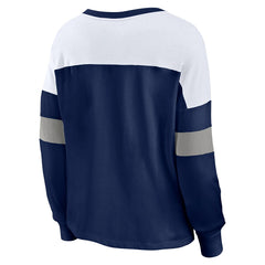 Milwaukee Brewers Fanatics Women's Even Match Lace-Up Long Sleeve V-Neck T-Shirt discount