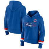 Chicago Cubs Fanatics Women's Over Under Pullover Hoodie Clearance