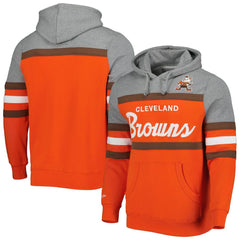 Cleveland Browns Head Coach Pullover Hoodie Orange/Heathered Gray - Mitchell & Ness