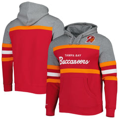 Tampa Bay Buccaneers Head Coach Pullover Hoodie Red/Heathered Gray - Mitchell & Ness