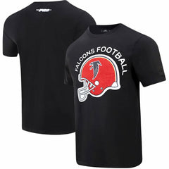 Atlanta Falcons Pro Standard Red Helmet Wordmark T-Shirt Black - NFL