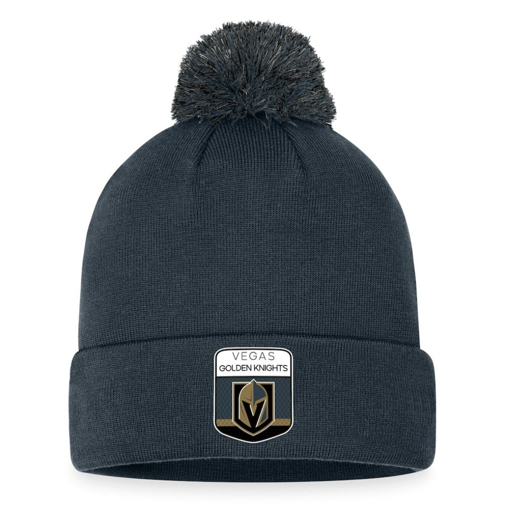 Vegas Golden Knights Fanatics 2023 NHL Draft Cuffed Knit Hat with Pom Charcoal