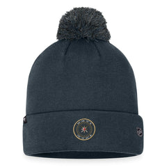 Vegas Golden Knights Fanatics 2023 NHL Draft Cuffed Knit Hat with Pom Charcoal