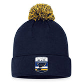 St. Louis Blues - Fanatics 2023 NHL Draft Cuffed Knit Hat with Pom Navy