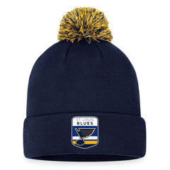 St. Louis Blues - Fanatics 2023 NHL Draft Cuffed Knit Hat with Pom Navy