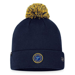 St. Louis Blues - Fanatics 2023 NHL Draft Cuffed Knit Hat with Pom Navy