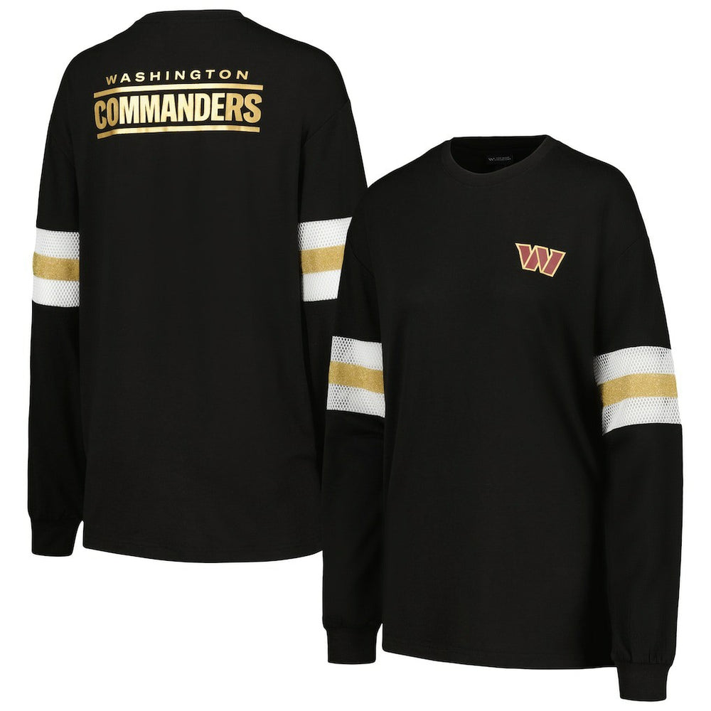 Washington Commanders The Wild Collective Women's Long Sleeve T-Shirt Black - NFL