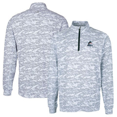 Miami Marlins Cutter & Buck Big & Tall Traverse Camo Print Stretch Quarter-Zip Pullover Top Online