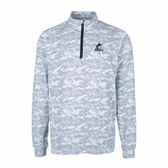 Miami Marlins Cutter & Buck Big & Tall Traverse Camo Print Stretch Quarter-Zip Pullover Top Online