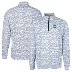 Cleveland Guardians Cutter & Buck Big & Tall Traverse Camo Print Stretch Quarter-Zip Pullover Top Sale