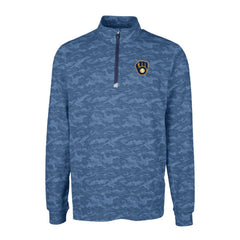 Milwaukee Brewers Cutter & Buck Big & Tall Traverse Camo Print Stretch Quarter-Zip Pullover Top discount