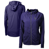 Colorado Rockies Cutter & Buck Women's Adapt Eco Knit Hybrid Recycled Full-Zip Hoodie On Sale