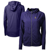 Minnesota Vikings Cutter & Buck Women's Adapt Eco Knit Hybrid Recycled Full-Zip Hoodie Purple - NFL