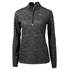 Baltimore Ravens Cutter & Buck Women's Traverse Camo Print Stretch Quarter-Zip Pullover Top Black - NFL