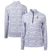 Minnesota Vikings Cutter & Buck Women's Traverse Camo Print Stretch Quarter-Zip Pullover Top Charcoal - NFL