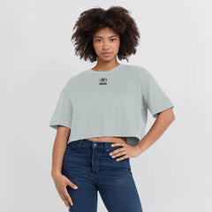 Green Bay Packers Women's Elements Super Soft Boxy Cropped T-Shirt Gray - Fanatics