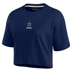 Dallas Cowboys Women's Elements Super Soft Boxy Cropped T-Shirt Navy - Fanatics