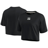 Cincinnati Bengals Women's Elements Super Soft Boxy Cropped T-Shirt Black - Fanatics