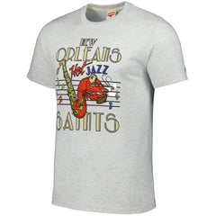 New Orleans Saints Homage Jazz Hyper Local Tri-Blend T-Shirt Ash - NFL