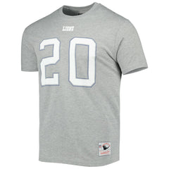 Barry Sanders Detroit Lions Retired Player Logo Name & Number T-Shirt Gray - Mitchell & Ness