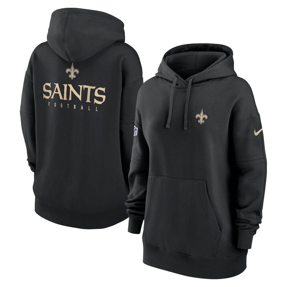 New Orleans Saints Women's 2023 Sideline Club Fleece Pullover Hoodie Black - Nike