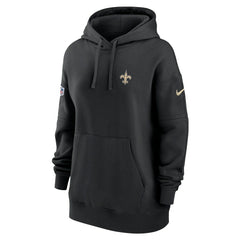 New Orleans Saints Women's 2023 Sideline Club Fleece Pullover Hoodie Black - Nike
