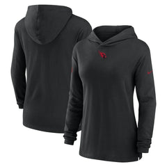 Arizona Cardinals Women's Sideline Performance Long Sleeve Hoodie T-Shirt Black - Nike