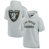 Las Vegas Raiders Unisex Elements Super Soft Fleece Short Sleeve Pullover Hoodie Gray - Fanatics