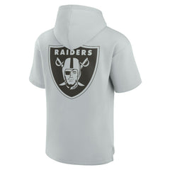 Las Vegas Raiders Unisex Elements Super Soft Fleece Short Sleeve Pullover Hoodie Gray - Fanatics