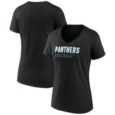 Carolina Panthers Women's Primary Play V-Neck T-Shirt Black - NFL