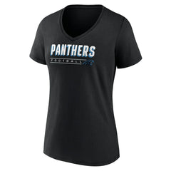 Carolina Panthers Women's Primary Play V-Neck T-Shirt Black - NFL